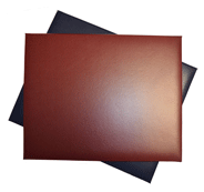navy blue and Burgundy tent style 11 x 14 certificate covers
