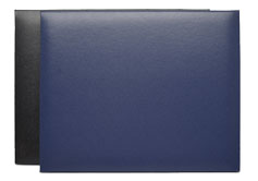 black and dark blue leatherette diploma covers
