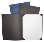 black and navy blue textured linen diploma holders