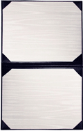 White Moiré Lining with 8 Black Satin Corners